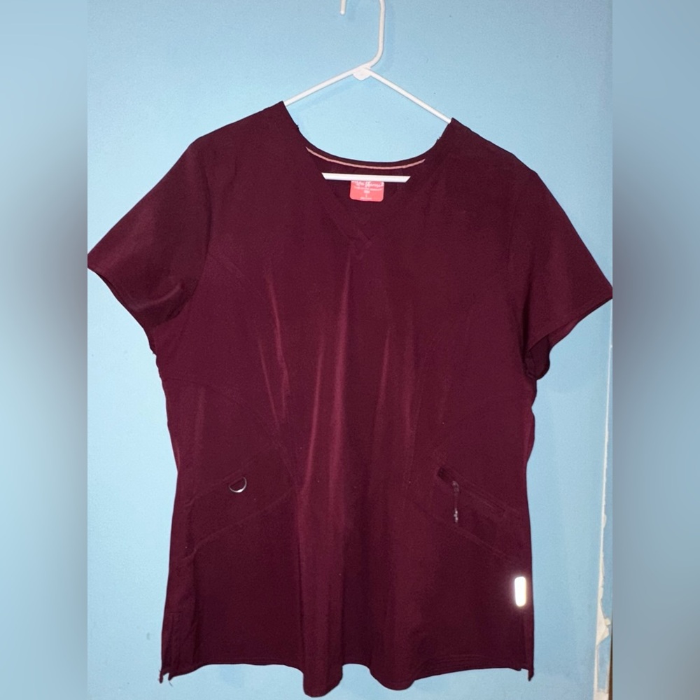 Ava Therese Maroon Women’s Large Scrub Top
